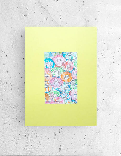 plakat z słodyczami, żółty obraz ciastka