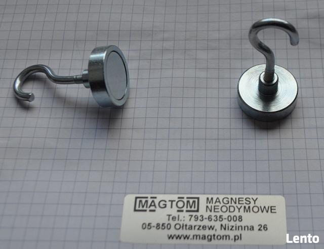 Uchwyt magnetyczny neodymowy z hakiem otwartym M4 magnes