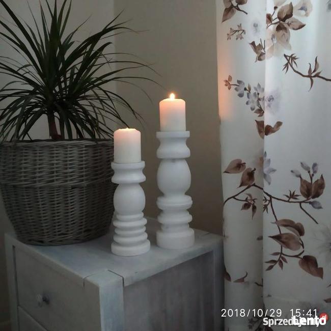 Świeczniki drewniane toczone rękodzieło toczenie w drewnie