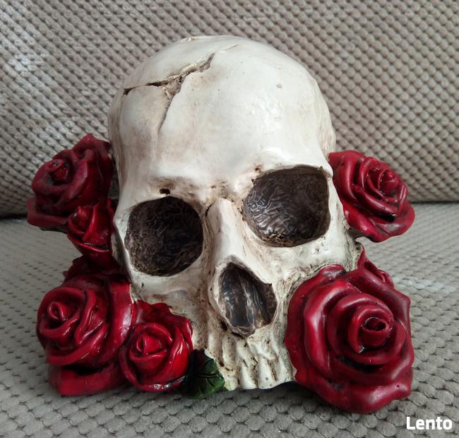 Czaszka w czerwonych różach skull red roses