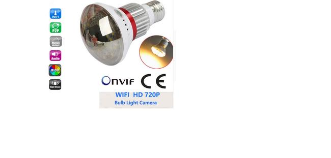 Żarówka z wbudowaną kamerą szpiegowską Wi-Fi