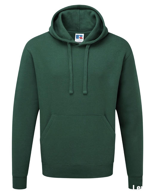 Męska Bluza z kapturem kangurka butelkowa zieleń RUSSELL
