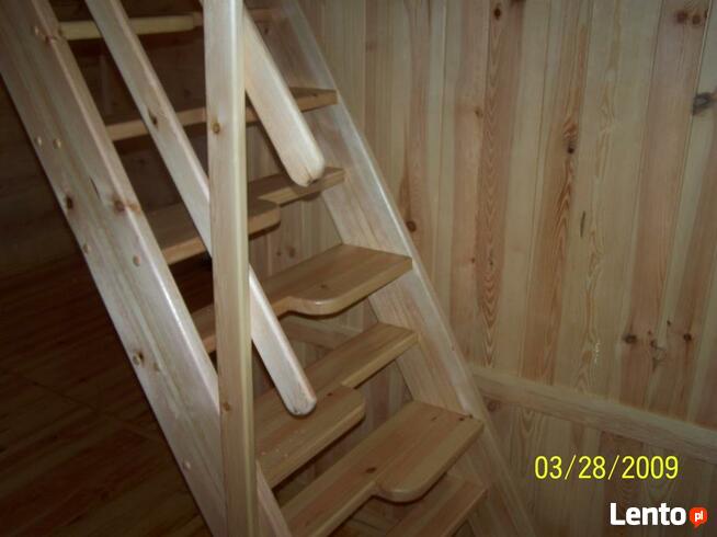 SCHODY KACZE na wysokość 260cm szer. 80 strychowe ażurowe