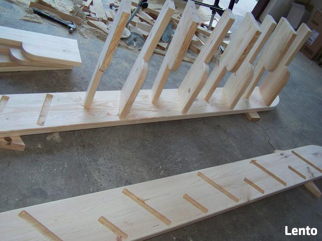 SCHODY KACZE na wysokość 320cm szer. 70cm ażurowe SOSNOWE