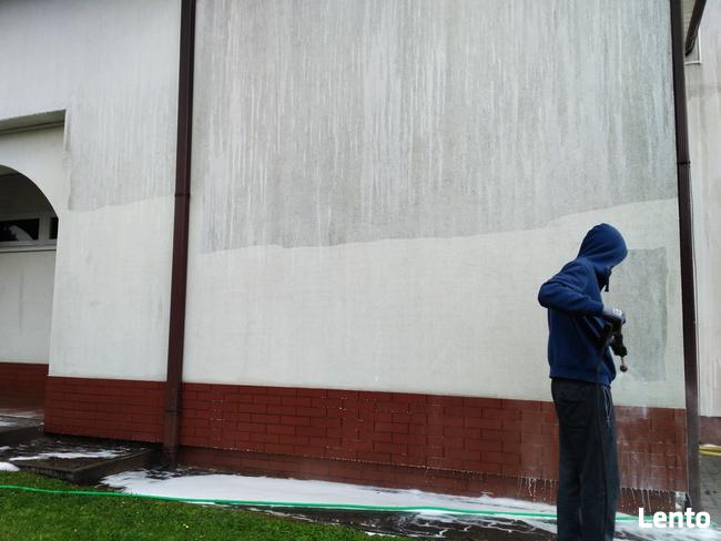 Mycie malowanie dachów i elewacji, wynajem podnośnika