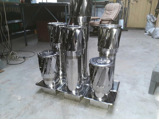 Nasada kominowa wentylacyjna kula lub walec nierdzewna