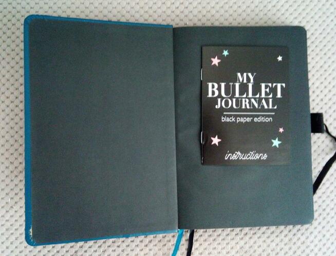 Granatowy organizer Ekskluzywny Bullet journal czarne kartki