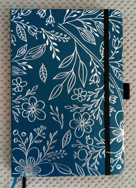 Granatowy organizer Ekskluzywny Bullet journal czarne kartki