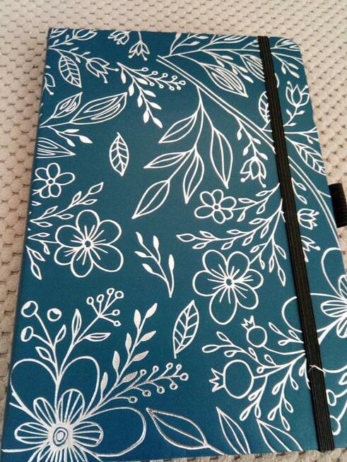 Granatowy organizer Ekskluzywny Bullet journal czarne kartki