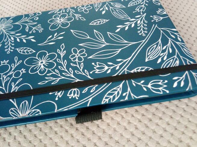 Granatowy organizer Ekskluzywny Bullet journal czarne kartki