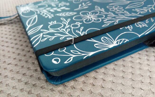 Granatowy organizer Ekskluzywny Bullet journal czarne kartki