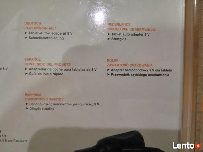 Ładowarka Zasilacz samochodowy do tabletu 2,5mm YARVIK 5V 2A