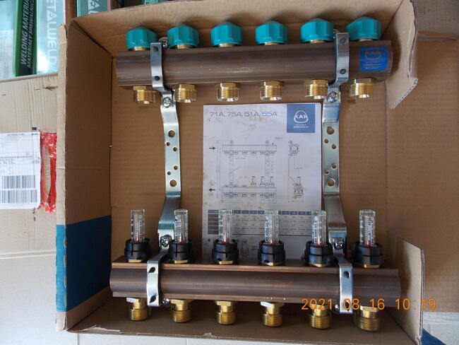 ROZDZIELACZ 1 DO OGRZEWANIA PODŁOGOWEGO 6-OBW.