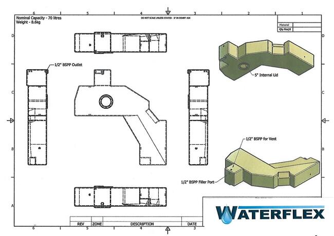 Zbiornik do VW T5 i T6 kamper volkswagen pod auto