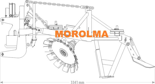 Pług leśny aktywny do lasu KOŁASZEWSKI z hydromotorem pogłęb