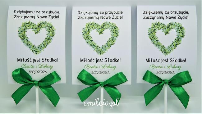 Podziękowania dla Gości Lizaki Ślub Komunia Chrzest Urodziny