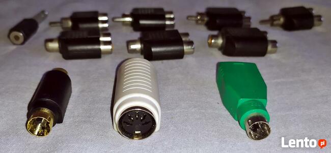 Przejściówki cinch, jack i inne 11 szt.