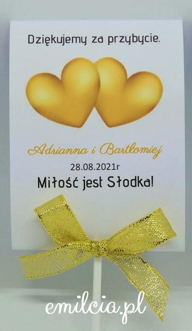 Podziękowania dla Gości Lizaki Ślub Komunia Chrzest Urodziny