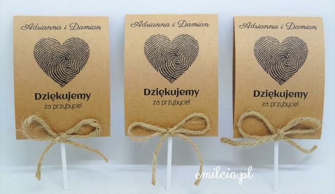 Podziękowania dla Gości Lizaki Ślub Komunia Chrzest Urodziny