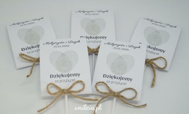 Podziękowania dla Gości Lizaki Ślub Komunia Chrzest Urodziny