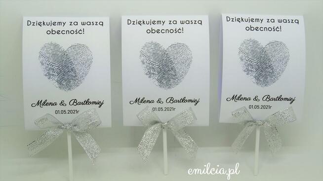 Podziękowania dla Gości Lizaki Ślub Komunia Chrzest Urodziny