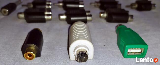 Przejściówki cinch, jack i inne 11 szt.