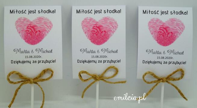 Podziękowania dla Gości Lizaki Ślub Komunia Chrzest Urodziny