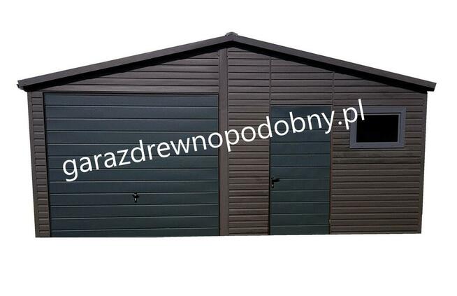 Garaż blaszany drewnopodobny 6x6