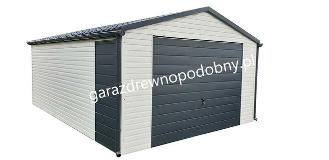 Garaż blaszany drewnopodobny 3x5