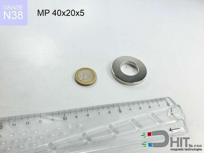 MP 40x20x5 [N38] magnes pierścieniowy magnes neodymowy