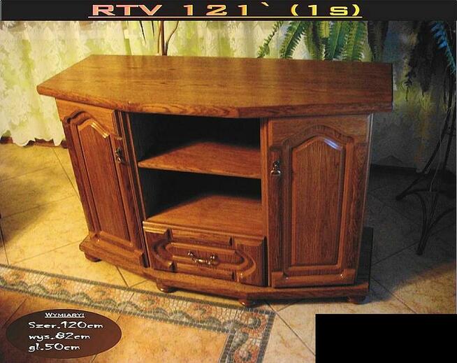 Stylowa Nowa Rtv 121` Dąb Miodowy od Producenta Mebli Bekas