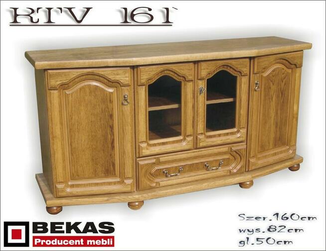 Stylowa Nowa Rtv 121` Dąb Miodowy od Producenta Mebli Bekas