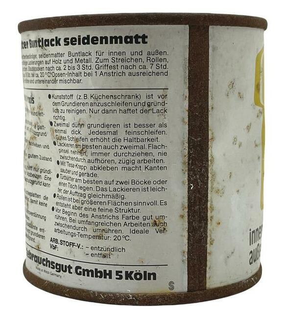 Stara niemiecka puszka lakieru pełna RFN UNIKAT