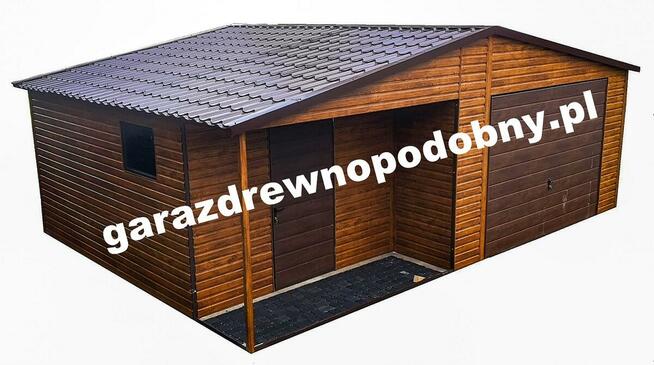 Garaż blaszany drewnopodobny 6×5