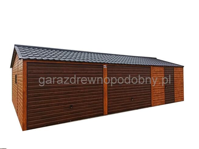 Garaż blaszany drewnopodobny 8x6