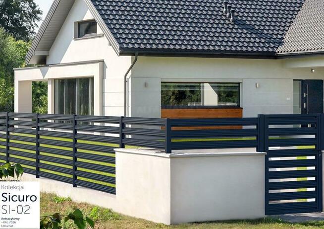 Tanie ogrodzenie metalowe SICURO SI-02, samodzielny montaż