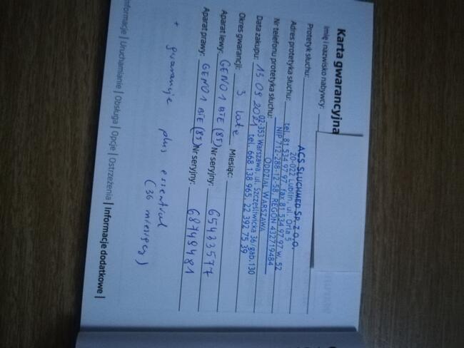 Sprzedam aparat słuchowy OTICON GENO 1 BTE 13