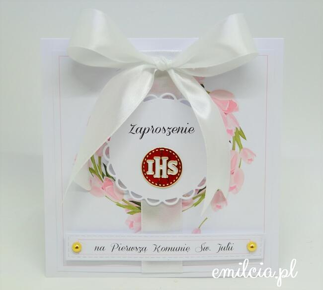 Zaproszenie z okazji I Komunii Św. wykonane na zamówienie
