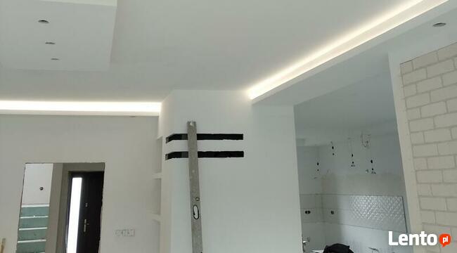 Sufity podwieszane, ścianki z karton-gipsu.