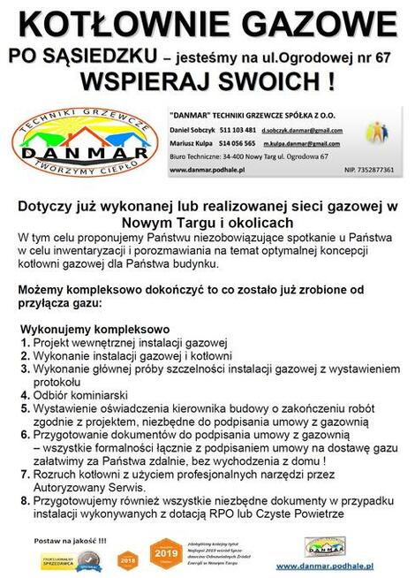 KOTŁOWNIE GAZOWE/ MODERNIZACJA Z DOTACJĄ/ WSPIERAJ SWOICH !