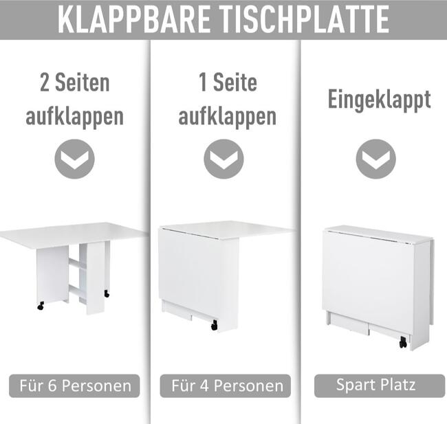 Stół składany kuchenny biały