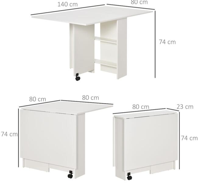 Stół składany kuchenny biały