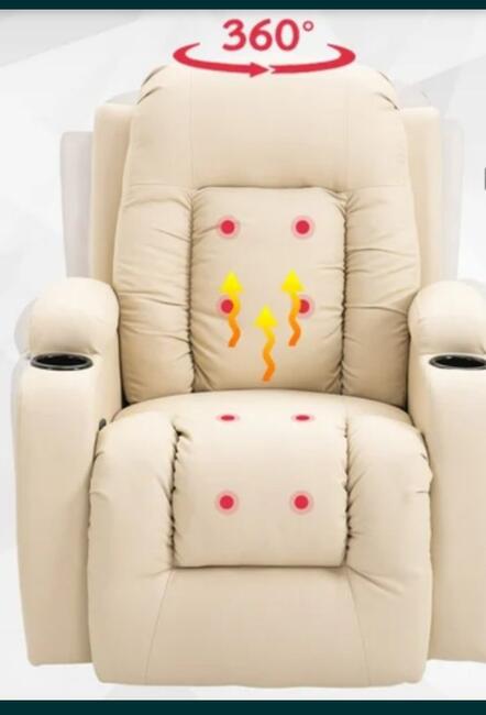 Fotel z masażem z funkcją podgrzewania i kołysania