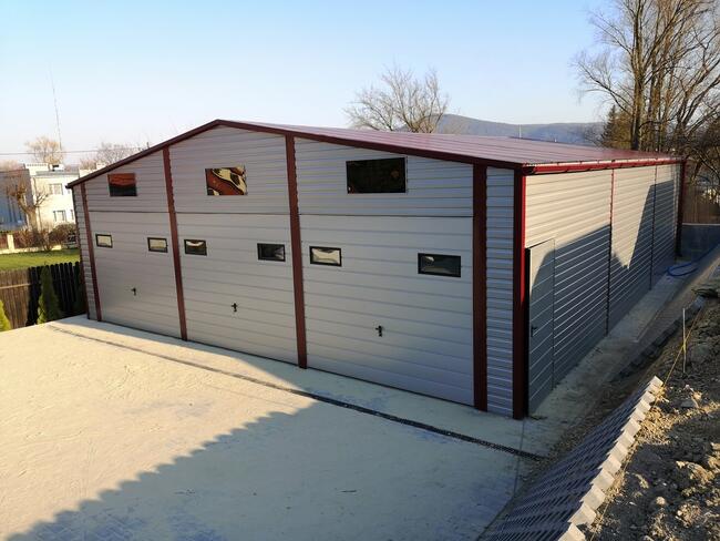 Garaż blaszany trzystanowiskowy 10x12 m blaszak hala wiata