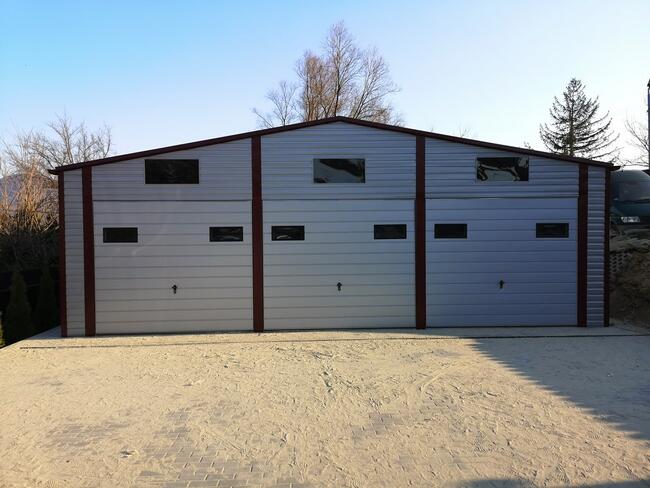 Garaż blaszany trzystanowiskowy 10x12 m blaszak hala wiata