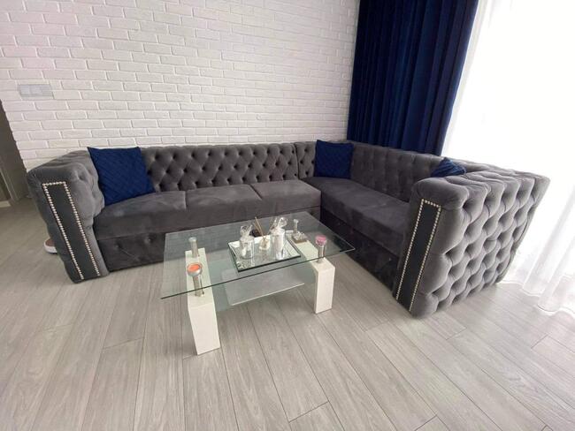 Narożnik chesterfield głęboko pikowany glamour producent