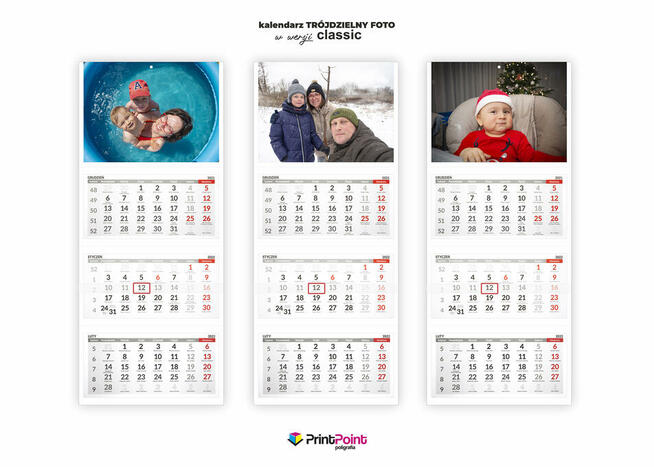 Foto kalendarz trójdzielny ... MEGA OFERTA