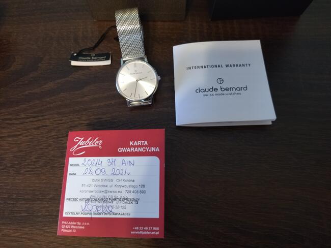 Zegarek CLAUDE BERNARD Slim Line 20214 3M AIN Swiss made wat