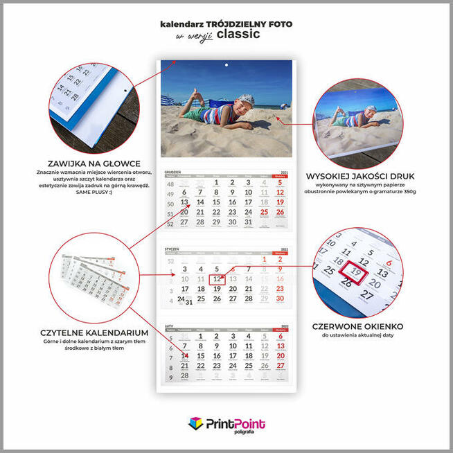 Foto kalendarz trójdzielny ... MEGA OFERTA