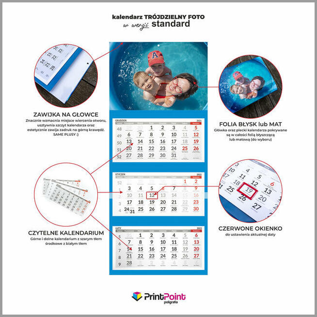 Foto kalendarz trójdzielny ... MEGA OFERTA